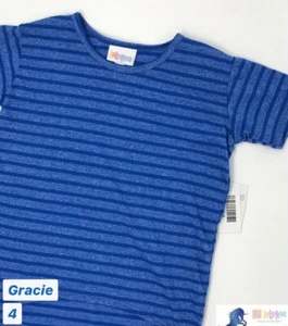 Lularoe Kids Gracie Talla 4 Nuevo Azul a Rayas - Imagen 1 de 1