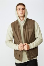 Factorie Mens Utility Vest Jackets/Knits  In  Green