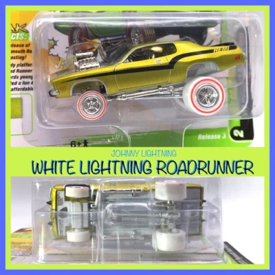 JOHNNY LIGHTNING 1973 73 Plymouth Roadrunner ZINGERS Super White Lightning Chase - Imagem 1 de 4