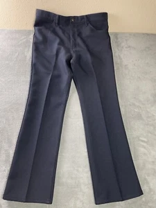 Men Vintage WRANGLER Blue Polyester Cowboy Dress Pants Size 38 x 32 •37x31.5 USA - Picture 1 of 16