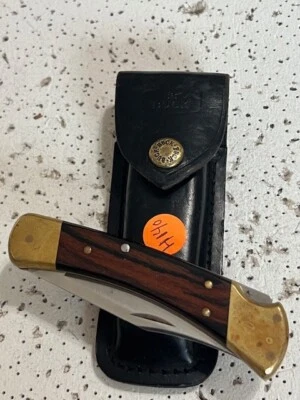 Vintage Buck 110C Custom Lockback Hunter Knife with Original leather sheath — - Image 1 of 4