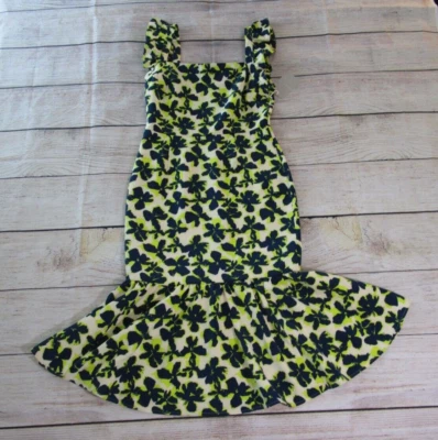 Vestido sin mangas Chelsea28 beige azul amarillo floral con volantes correas dobladillo para mujer mediano Foto 1 de 4