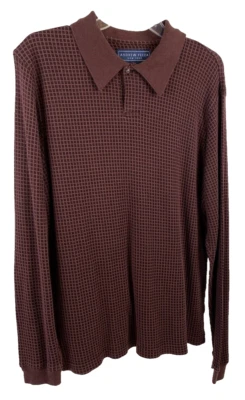 Camisa Polo Andrew Fezza New York Para Hombre Manga Larga Marrón Talla L Foto 1 de 4