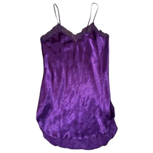 Victoria Secret Vintage Nachthemd dunkel lila Satin Spitze Damen Gr. Large " - Bild 1 von 6