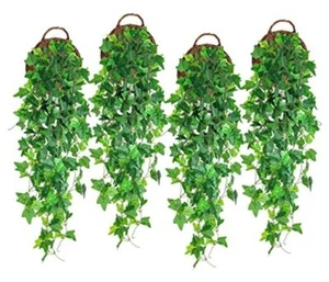 Fake Vines 4pcs Artificial Ivy Hanging Plant Silk Leaves Faux Greenery - Picture 1 of 7