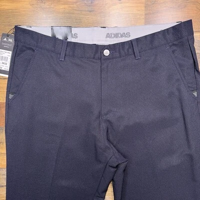 Calça Adidas Masculina Ajuste Relaxado 36x32 Azul Espinha de Arenque Cintura Média Elástica Golfe Nova  - Imagem 1 de 4