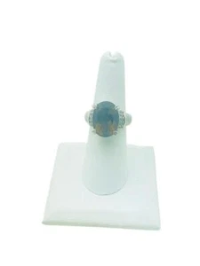 Judith Ripka Sterling Silver Oval Smoky Quartz Clear CZ Accents Ring Size 7 1/2 - Picture 1 of 6
