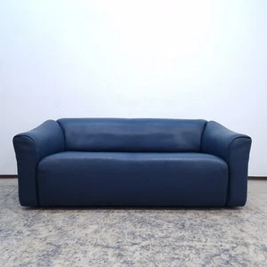 De Sede ds 47 blue designer sofa real leather sofa real leather couch desede #0063 - Picture 1 of 13