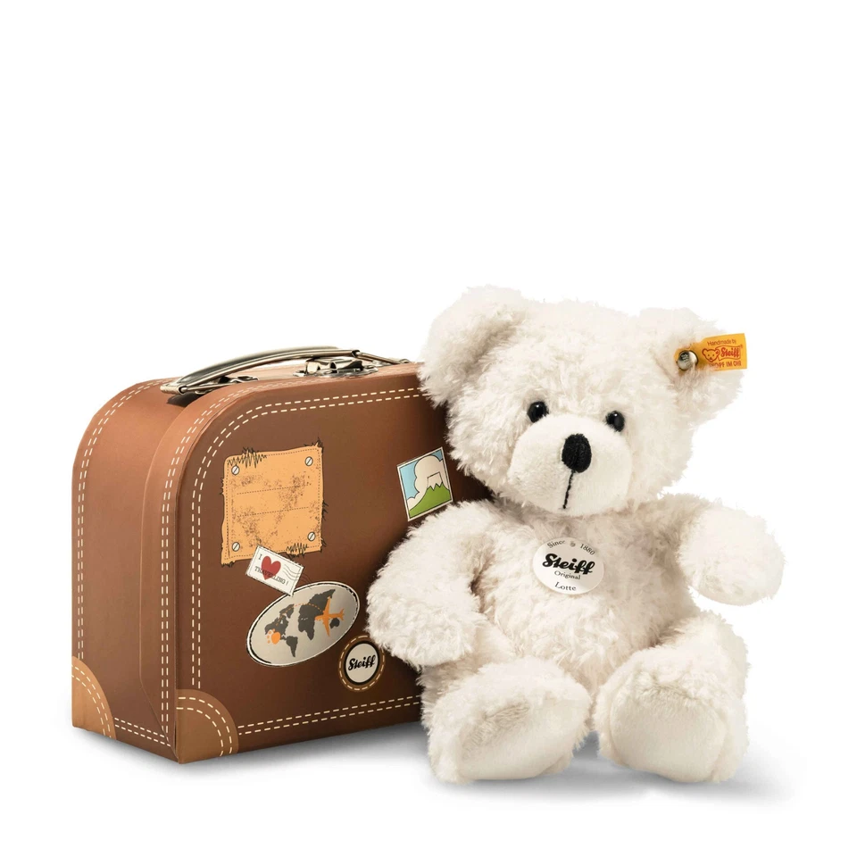 Steiff 111464 Teddybär lotte Im Koffer 28cm Teddy Bär WEISS