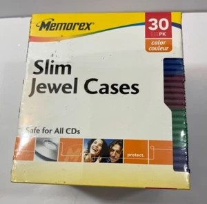 Memorex Slim Jewel Cases 30 Variety of Colors New - Picture 1 of 6