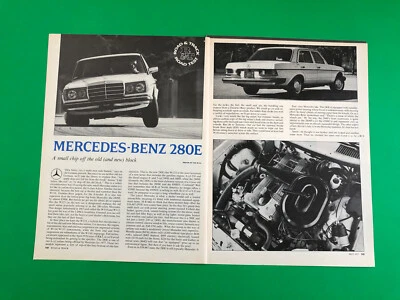1977 MERCEDES BENZ 280E 280 E ORIGINAL PRINT AD 4 PAGE ROAD TEST PRINTED - Image 1 of 2