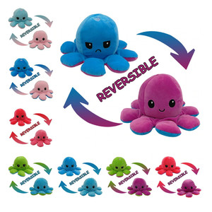 Cute Soft Simulation Reversible Octopu Doll Gift Double-sided Flip Plush Toy