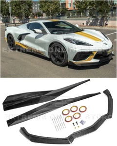 For 20-Up Corvette C8 | 5VM Style CARBON FIBER Front Lip Splitter & Side Skirts - Bild 1 von 12