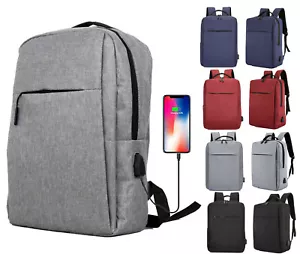 Laptop bag backpack rucksack case up to 15.6" USB charging port Anti Theft - Picture 1 of 17