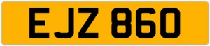 EJZ 860 E 3x3 DATELESS PRIVATE NUMBER PLATE EM EMM EMMA EVE EVA EUAN ERIC ELA ED - Picture 1 of 1