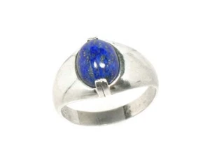 Anillo de lapislázuli antiguo piedra preciosa de 31⁄2 quilates antigua joya del cielo - Imagen 1 de 9
