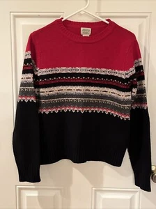 St John's Bay Fair Isle Sweater Size Medium Washable Lambswool Vintage Hong Kong - Picture 1 of 5