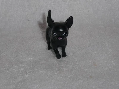 Casa de muñecas mascota negra cachorro perro Chihuahua Foto 1 de 3