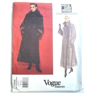 Vintage 90s Sewing Pattern Ankle Length Coat Size 8-12 Bust 31.5-34 Vogue 1253 - Picture 1 of 6