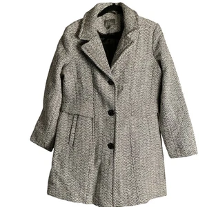 Gallery New York Women's Black White Tweed Coat Jacket Size Large - Picture 1 of 7