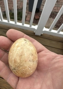 Vintage Polished Marble Veined Stone Egg - Picture 1 of 5