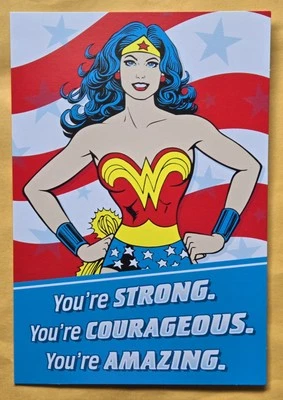AMERICAN GREETINGS Wonder Woman Birthday Greeting Card (+ Envelope 5x7")/Girls
