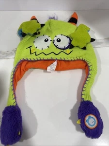 Flipeez Hat Monster Peek A Boo Squeeze Flip Green Lined Movable Arms One Size - Picture 1 of 6