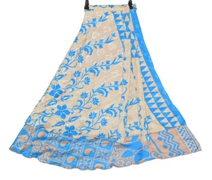 Sushila Vintage Silk Saree Magic Wrap Reversible Skirt Turq. Blue Beach Dress - Picture 1 of 9