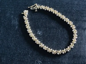 Diamond Tennis Bracelet 13.9 grams. E1.5 ct’s Diamonds 14 kr yellow gold XO - Picture 1 of 2