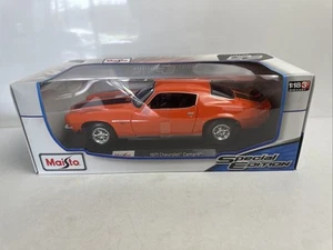 MAISTO 1:18 SCALE 1971 CAMARO! ORANGE w/BLACK STRIPES ! NEW IN BOX! - Picture 1 of 7