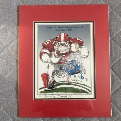 Univeristy Of Georgia UGA Bulldogs Football Dave Helwig Art Print Vintage 16x20 - Image 1 of 4
