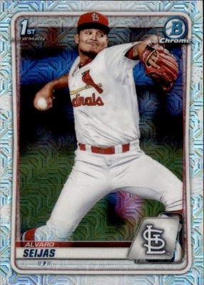 2020 BOWMAN - CHROME PROSPECTS 1ST ALVARO SEIJAS #BCP-60 MOJO REFRACTOR  - Image 1 of 2