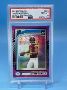 2024 Donruss ~ JAYDEN DANIELS ~ OPTIC PREVIEW PINK Rated RC ~ PSA 10 GEM MINT 🔥 - Picture 1 of 17