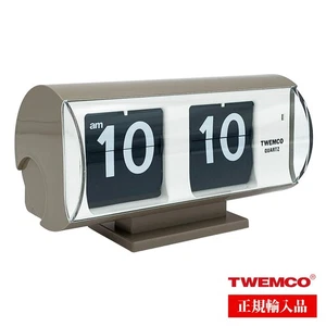 TWEMCO Flip Clock QT-30T-GREY Interior Clock Quartz Table Clock Grey - Picture 1 of 2
