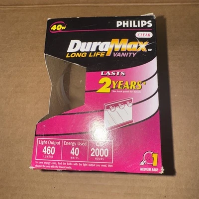 PHILIPS  LONG LIFE 40 WATT  VANITY LIGHT CLEAR G25  Medium Base NIP 😍 - Image 1 of 2