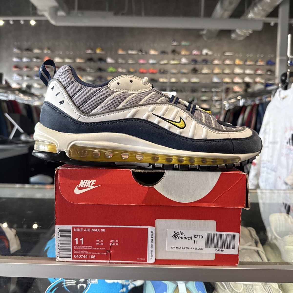 air max 98 tour yellow on feet