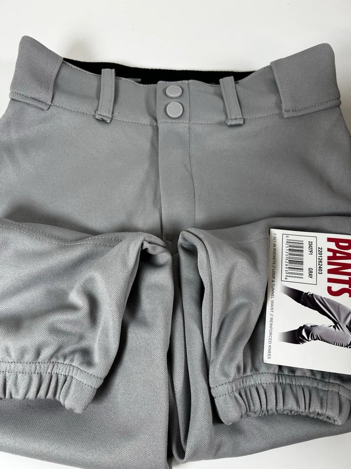 Boys Gray Baseball Pants by Franklin Youth Small Softball T-ball Double Knees