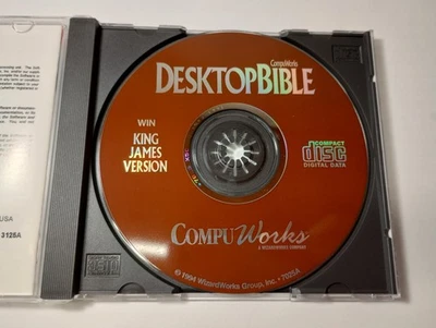 CompuWorks Desktop Bible CD-ROM for Windows King James Version 1994 WizardWorks - Image 1 of 3