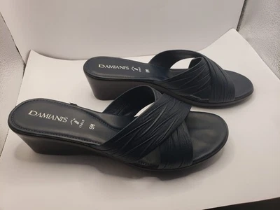 Zapatos Damiani para mujer talla 9M sandalias de cuña deslizables hechas en Italia MUY BUENAS  Foto 1 de 4
