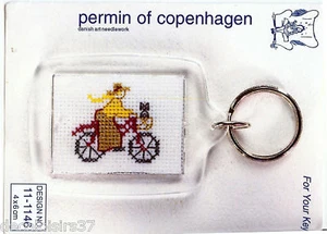 Permin 11-1146 Porte clé Dame en Vélo Broderie Point de croix compté - Imagen 1 de 1