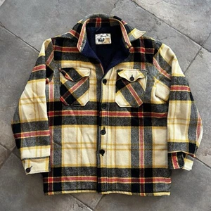 VTG 70s Woolrich Plaid Jacket Heavy Flannel Chore Coat Mens M RARE - Picture 1 of 9