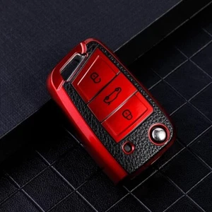 Funda para llave para VW Golf 7 Passat B8 Touran Polo Sharan rojo - Imagen 1 de 1