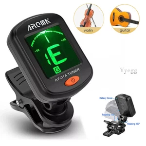 LCD Clip auf Chromatisch Akustikgitarre E-Gitarre Bass Ukulele Banjo Violine Stimmgerät - Bild 1 von 11
