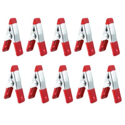 New 10Pcs Metal Spring Clamps 2" Clip for w/ Soft Plastic Tips Grip Photos - Image 1 of 4