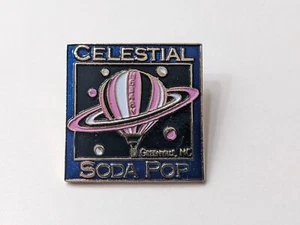 Vtg Celestial Soda Pop Ray Lynch Hot Air Baloon Greenville Hat Lapel Pin RARE - Picture 1 of 5