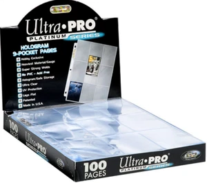 100 x ULTRA PRO PLATINUM TRADING CARD 9 POCKET Sleeves Pages NBA AFL MTG  NRL - Picture 1 of 4