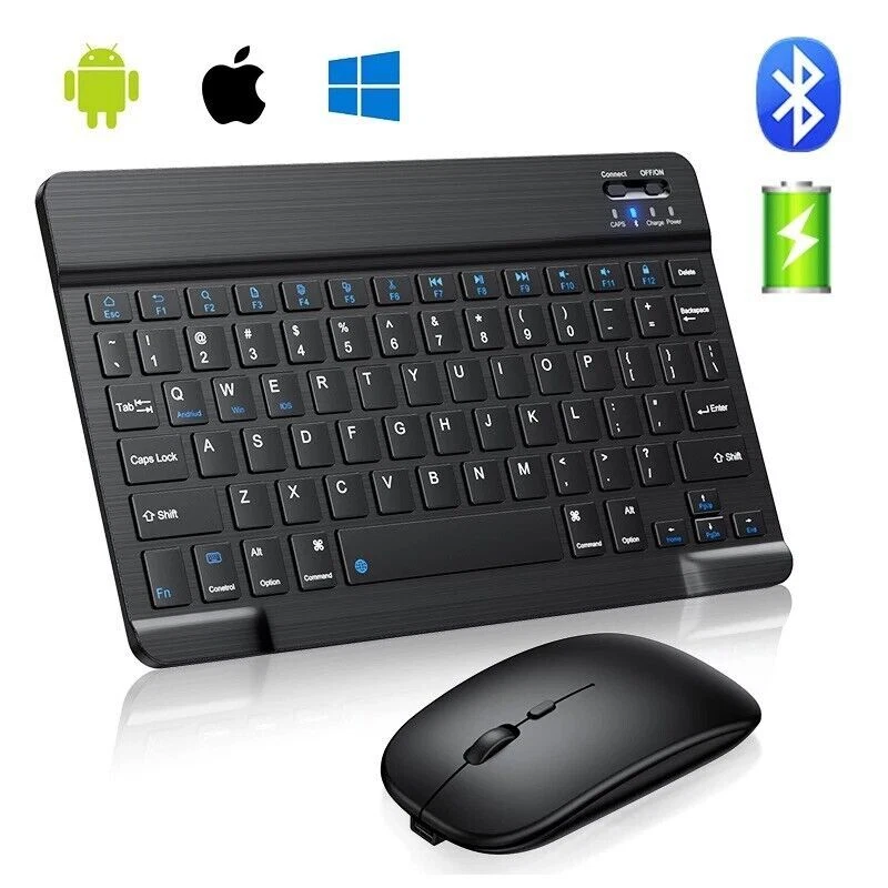 Mini Wireless Keyboard and Mouse for Android, IOS, PC with Bluetooth, English UK - Image 1 of 4