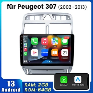 RADIO 2 DIN PER PEUGEOT 307/2008 BLUETOOTH USB ANDROID WI-FI NAVIGATORE CARPLAY - Bild 1 von 14