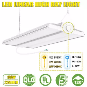 150W LED Linear High Bay Shop Light Fixtures Garage Warehouse 3000K/4000K/5000K - Picture 1 of 15