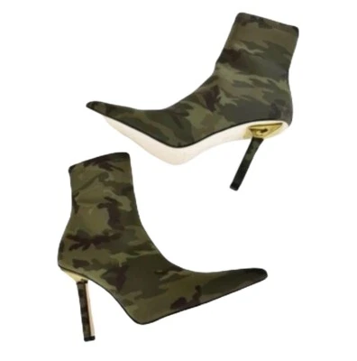Botines Good American Camouflage Neopreno Talla 7,5 Tacón de aguja Punta Poitend Foto 1 de 4
